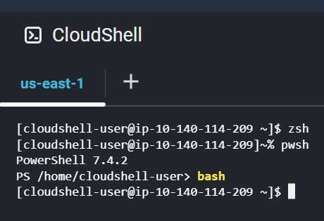Each shell has its own unique prompt.