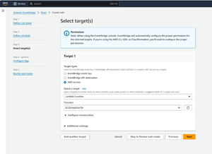 Figure 4: You will need to point CloudWatch to your Lambda function.