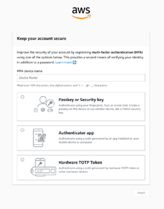 Figure 1: AWS provides you with several different options that you can use for MFA.