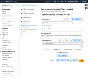 Figure 5: You Can Filter Content Based on Personally Identifiable Information or Regular Expressions. 
