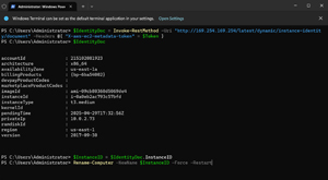 Figure 2: These Are the Commands Used to Rename the Instance Based on its Instance ID