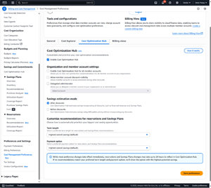 Figure 2: You Can Configure the Cost Optimization Hub to Provide You with Information that Is Based on your Preferences