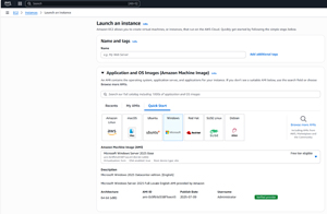 Figure 1: Amazon provides a number of AMIs for you to choose from.