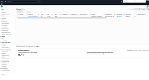 Figure 2: The newly created volume is displayed on the Volumes page.
